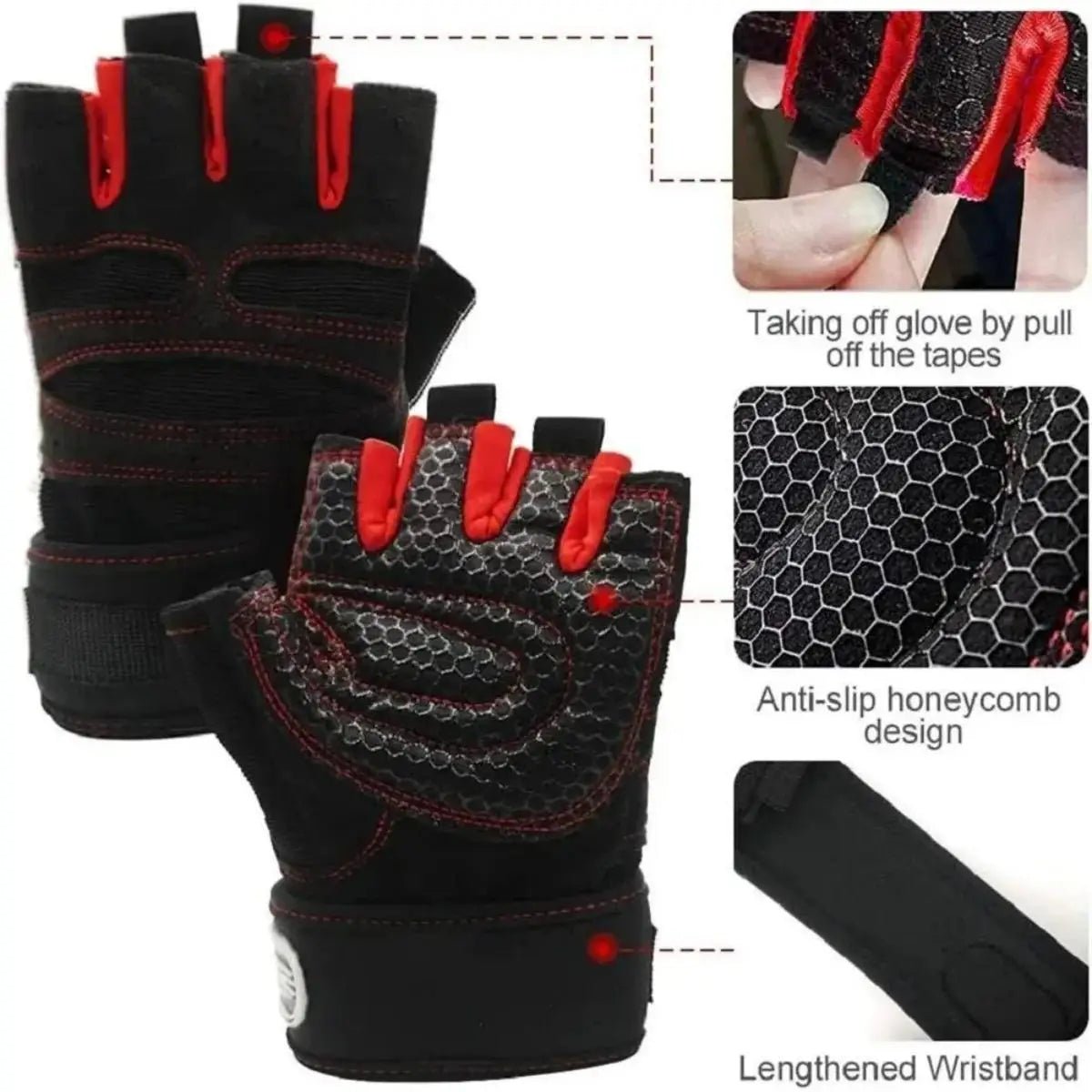 Half-Finger Gym Gloves with Breathable Grip & Wrist Support-Field & Wild