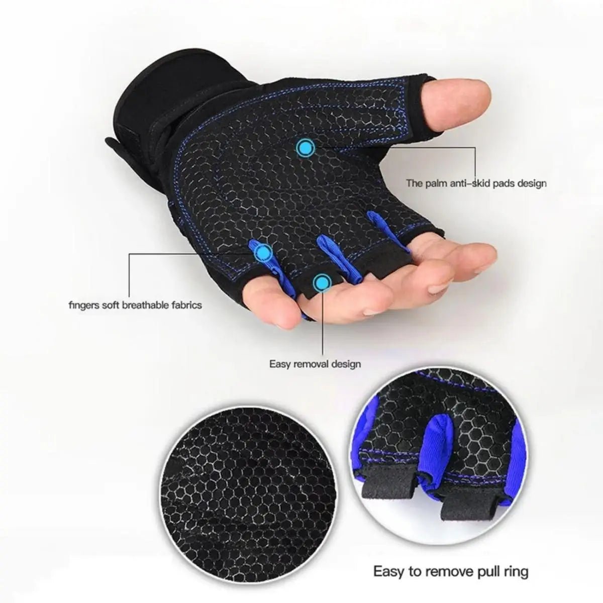 Half-Finger Gym Gloves with Breathable Grip & Wrist Support-Field & Wild