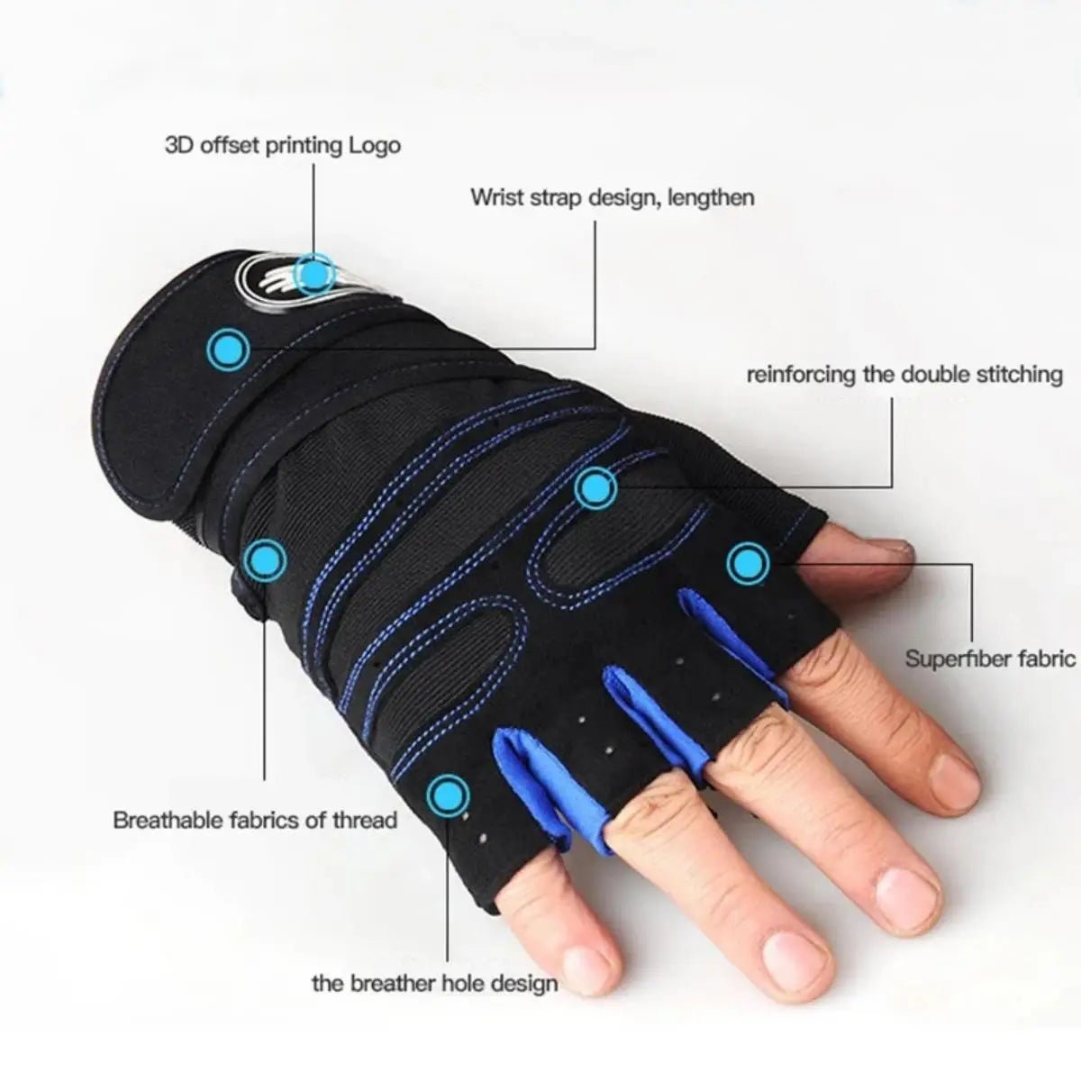 Half-Finger Gym Gloves with Breathable Grip & Wrist Support-Field & Wild