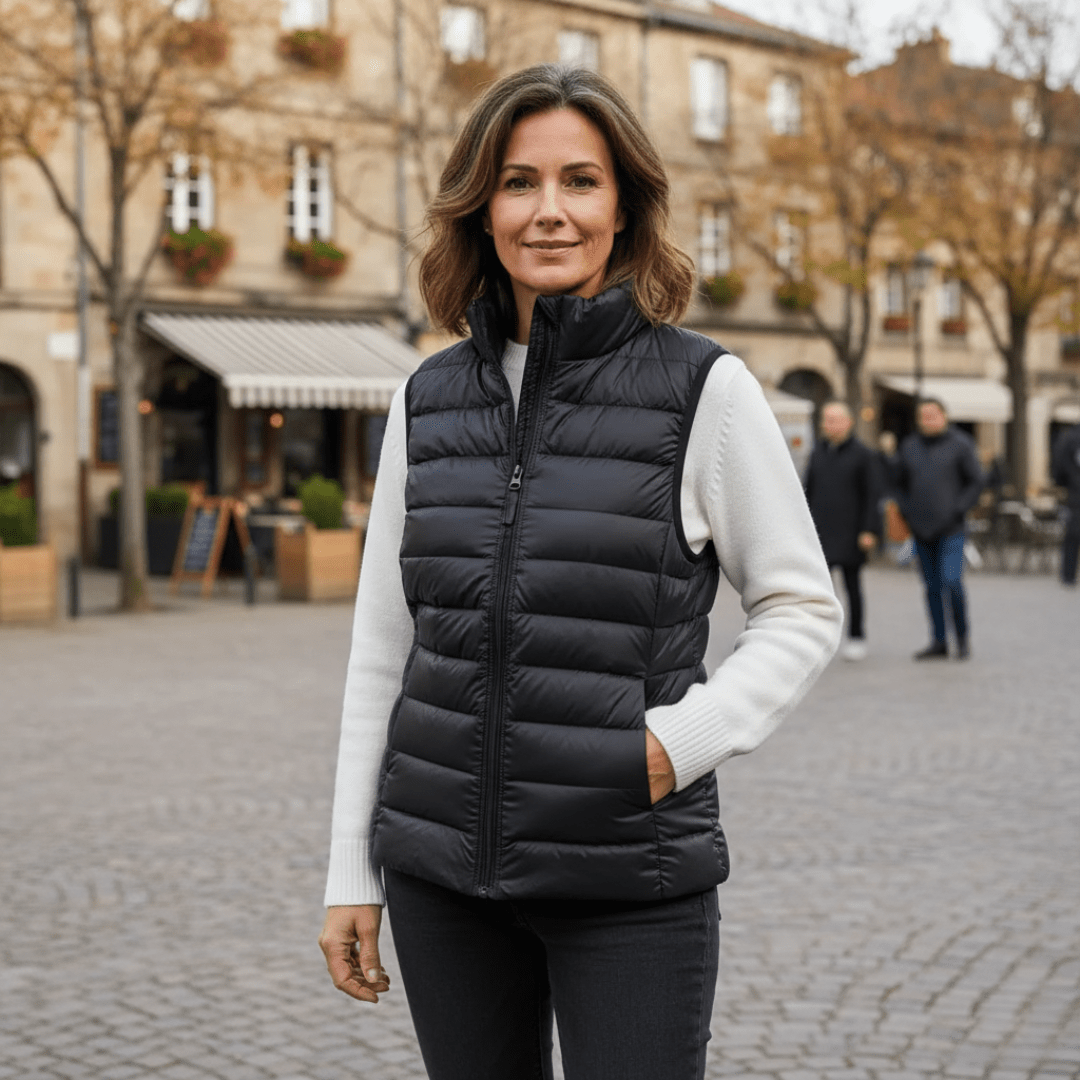 Lightweight Quilted Puffer Vest with High Collar-Field & Wild