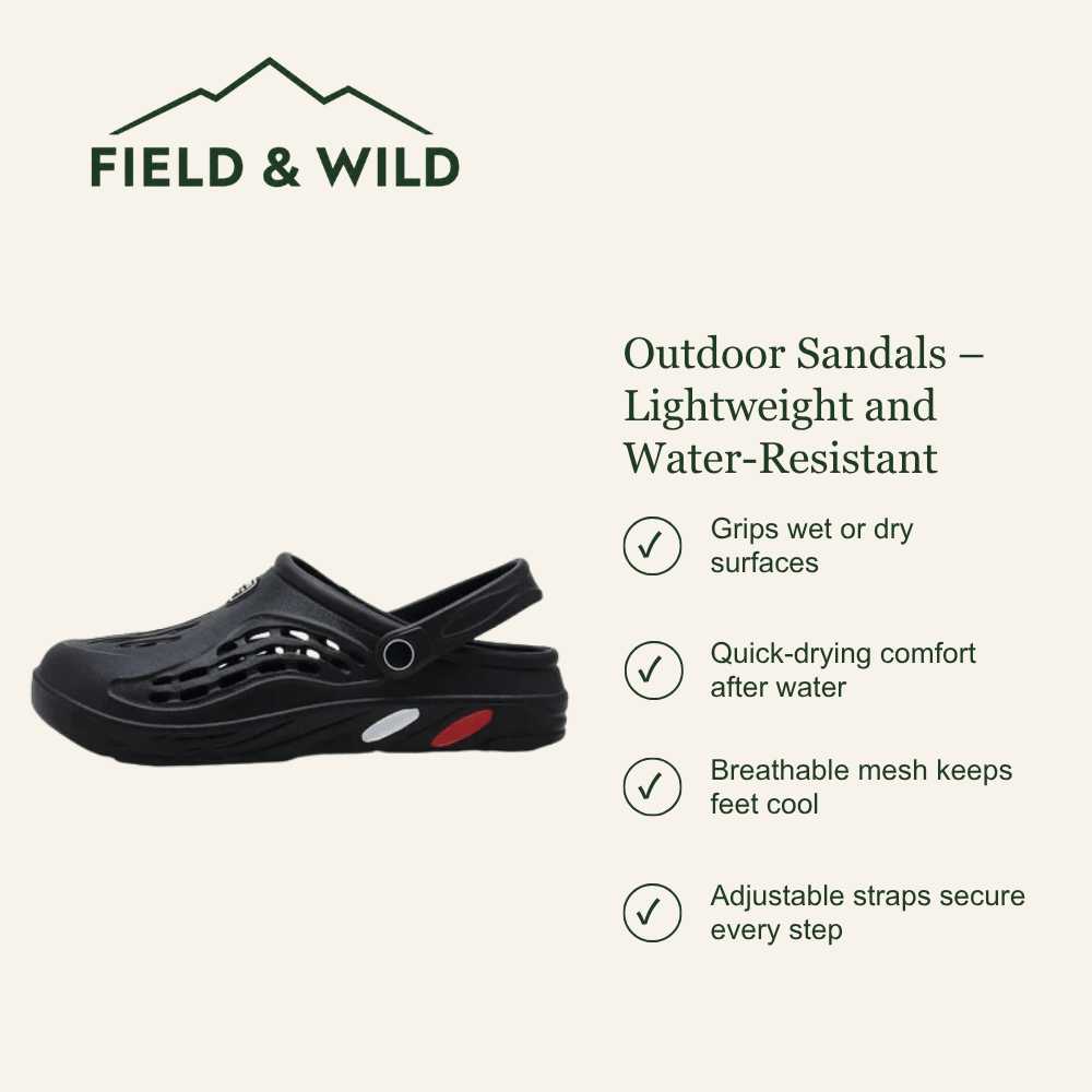 Lightweight Water-Resistant Outdoor Sandals with Durable Sole-Field & Wild