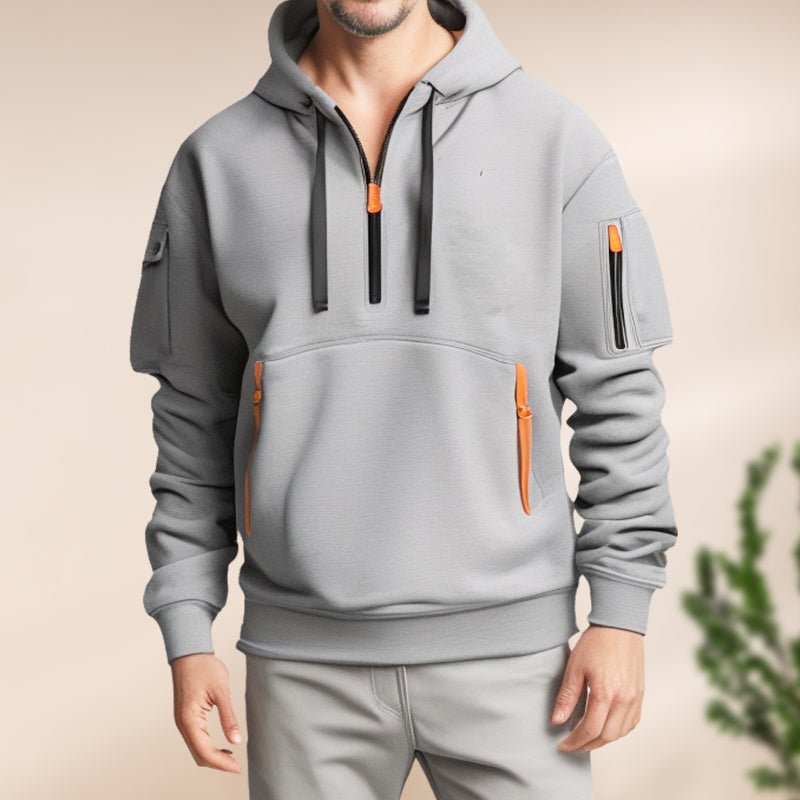 Breathable Half-Zip Hoodie for Outdoor Walking & Layering-Field & Wild