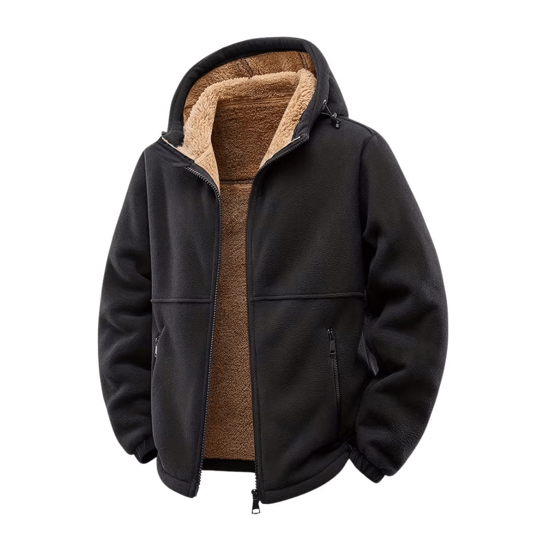 Men’s Fleece-Lined Hooded Winter Jacket for Outdoor Wear-Field & Wild