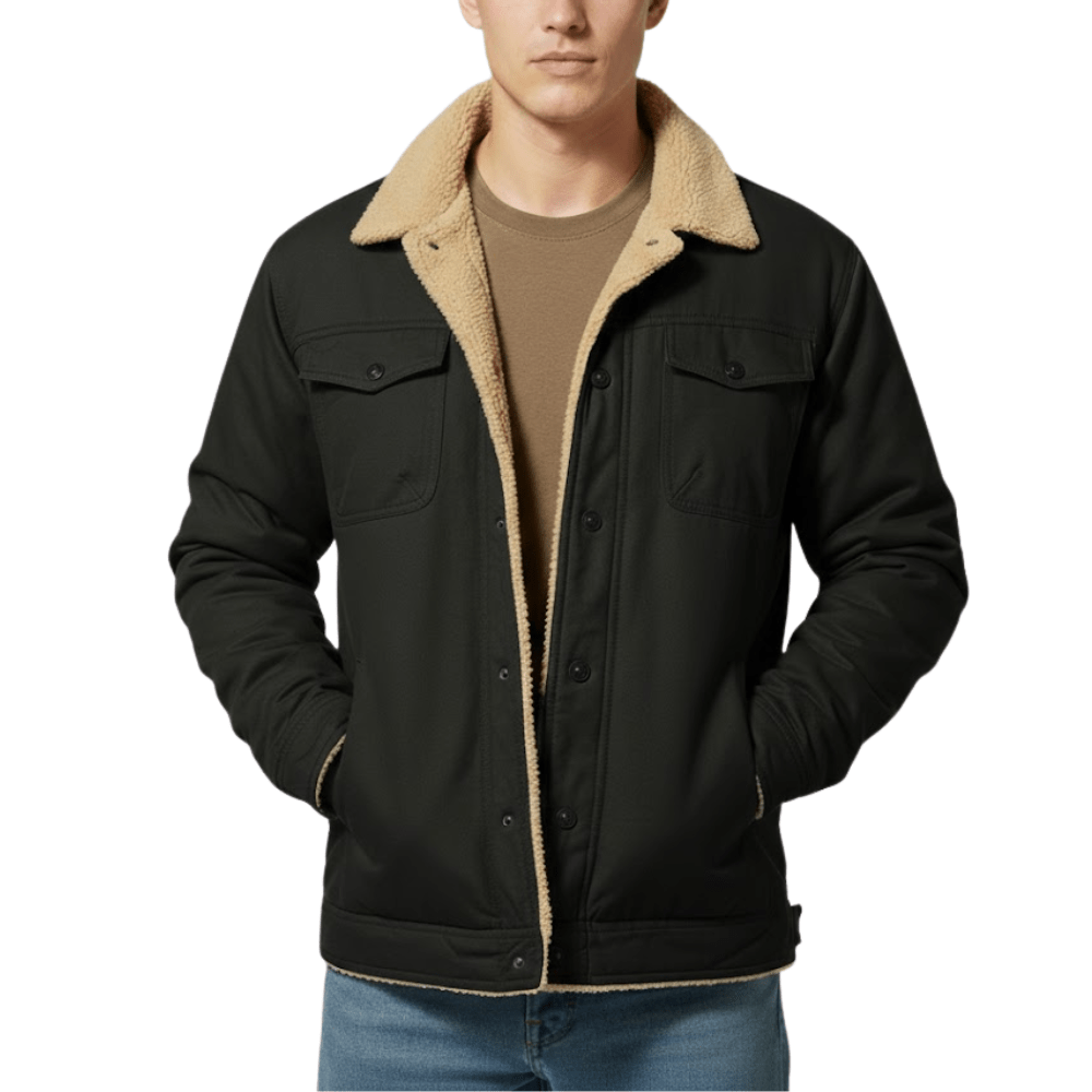 Men’s Button-Up Fleece Jacket for Outdoor Layering-Field & Wild