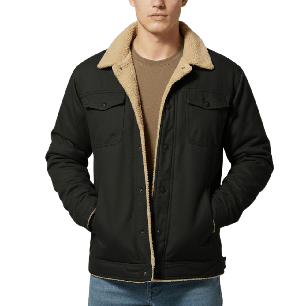 Men’s Button-Up Fleece Jacket for Outdoor Layering-Field & Wild