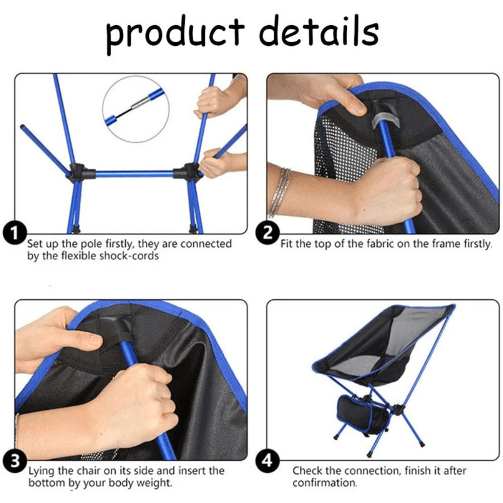 Folding Camping Chair – Lightweight & Portable Outdoor Seat-Field & Wild