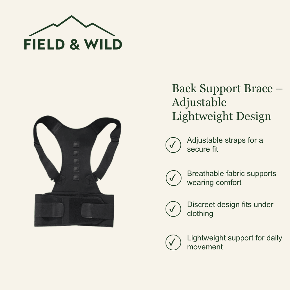 Back Support Brace – Adjustable Lightweight Design-Field & Wild