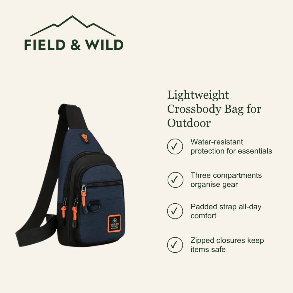 Lightweight Water-Resistant Crossbody Bag for Outdoor Travel-Field & Wild