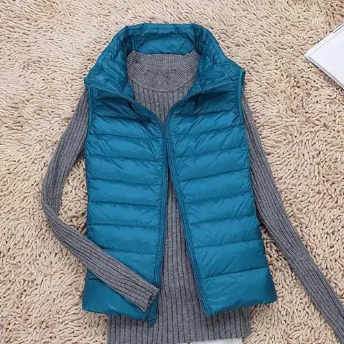 Lightweight Quilted Puffer Vest with High Collar-Field & Wild