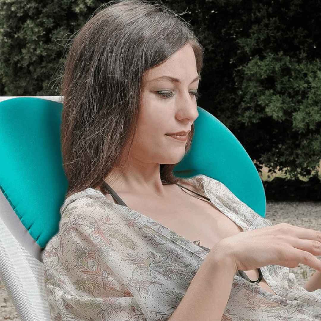 Compact Inflatable Camping Pillow with Ergonomic Neck Support-Field & Wild