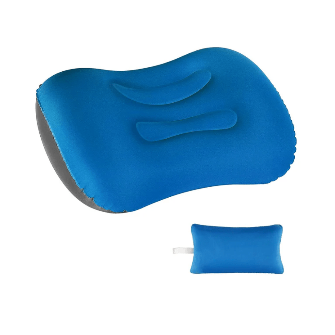 Compact Inflatable Camping Pillow with Ergonomic Neck Support-Field & Wild