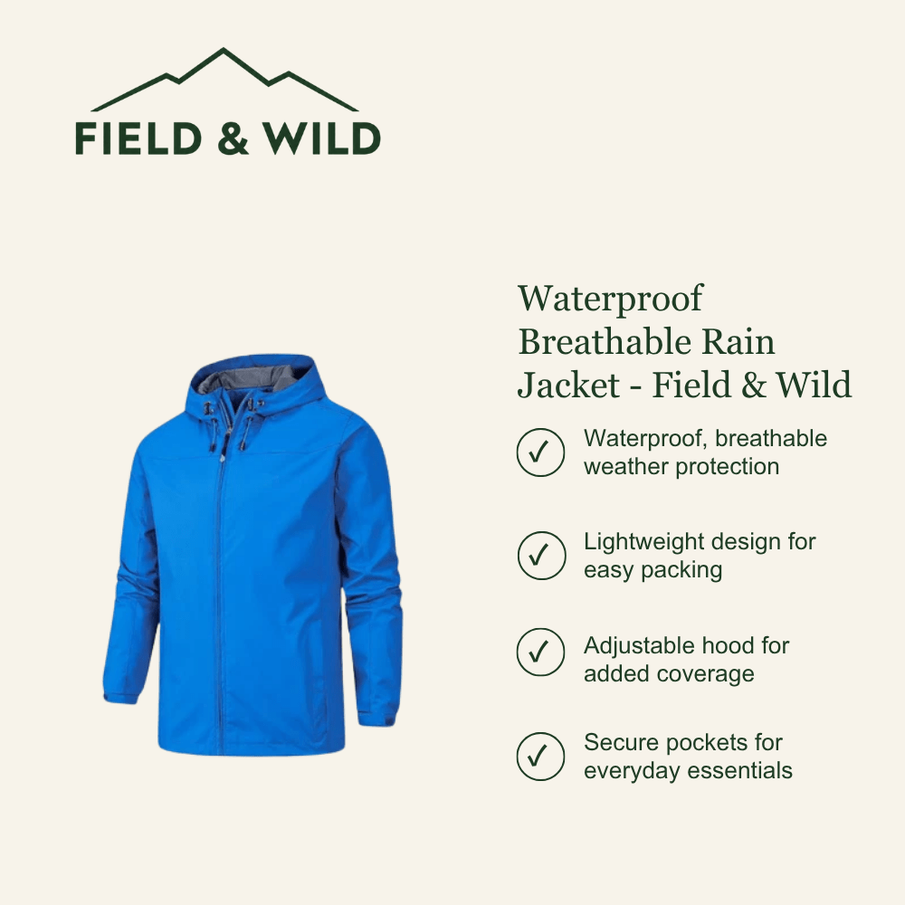 Waterproof Breathable Rain Jacket - Field & Wild-Field & Wild