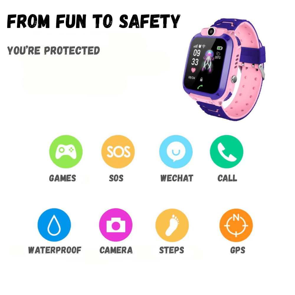 Children’s Water-Resistant Smartwatch with School Mode-Field & Wild