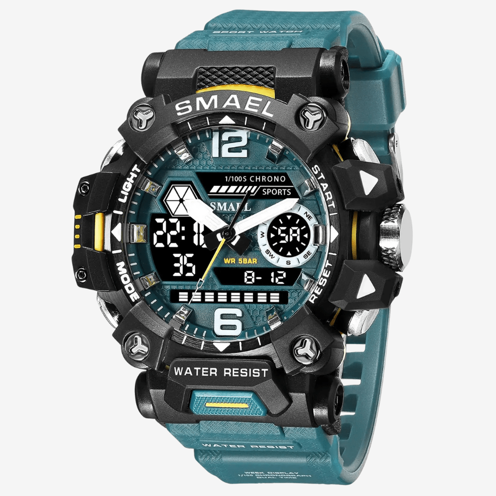 Rugged Outdoor Watch with Dual Display & 50m Water Resistance-Field & Wild