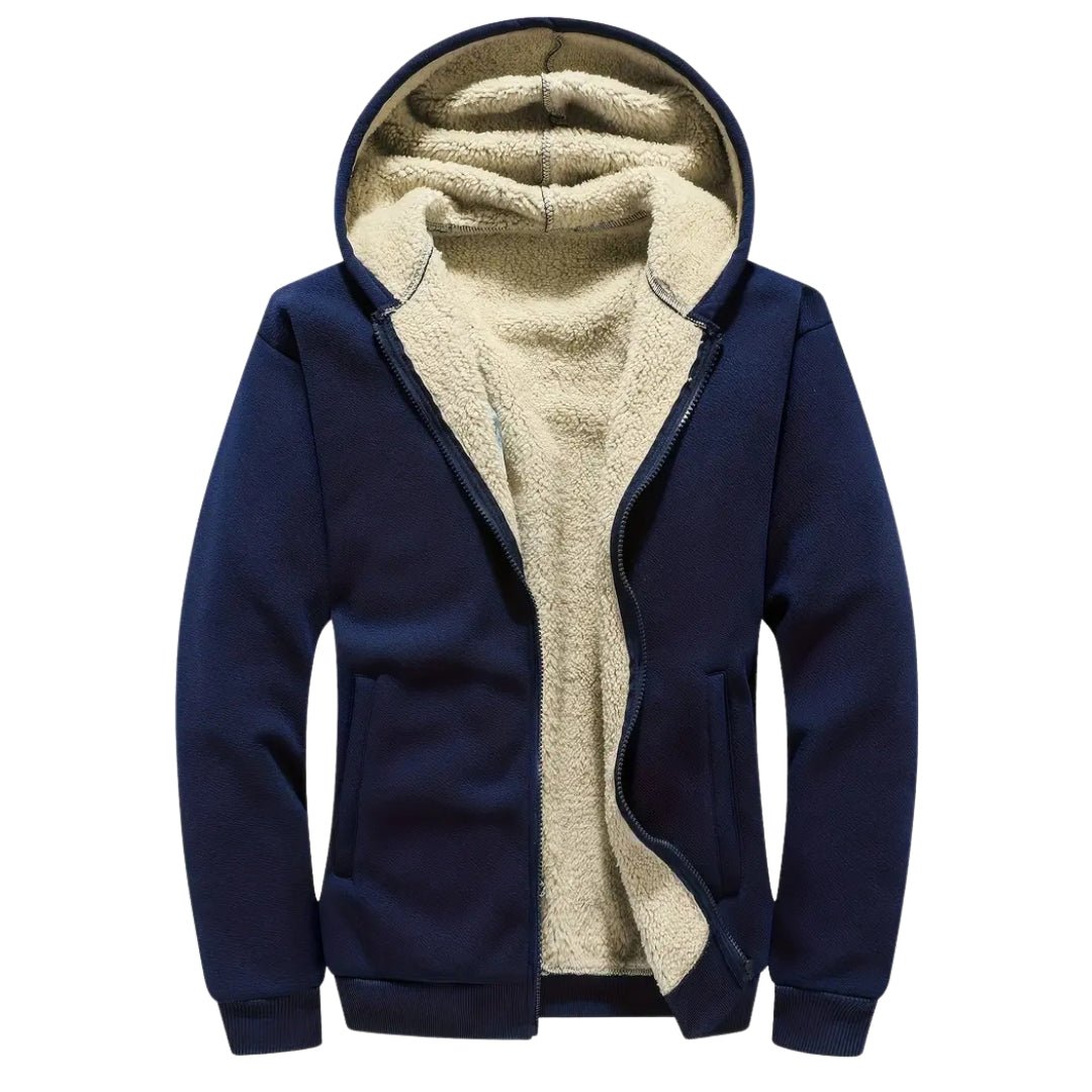 Men’s Sherpa-Lined Fleece Hoodie with Full Zip-Field & Wild