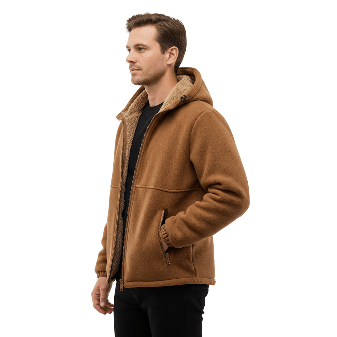 Men’s Fleece-Lined Hooded Winter Jacket for Outdoor Wear-Field & Wild