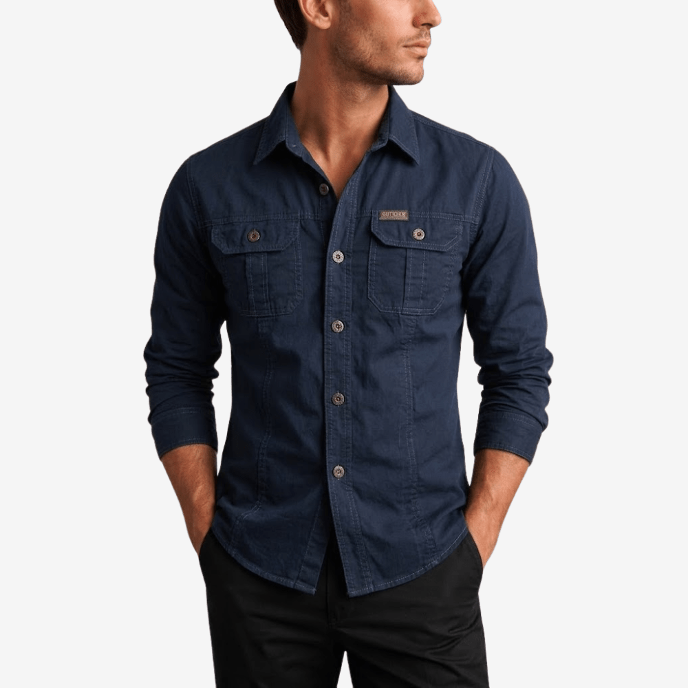 Men’s Lightweight Long-Sleeve Outdoor Shirt with Chest Pockets-Field & Wild