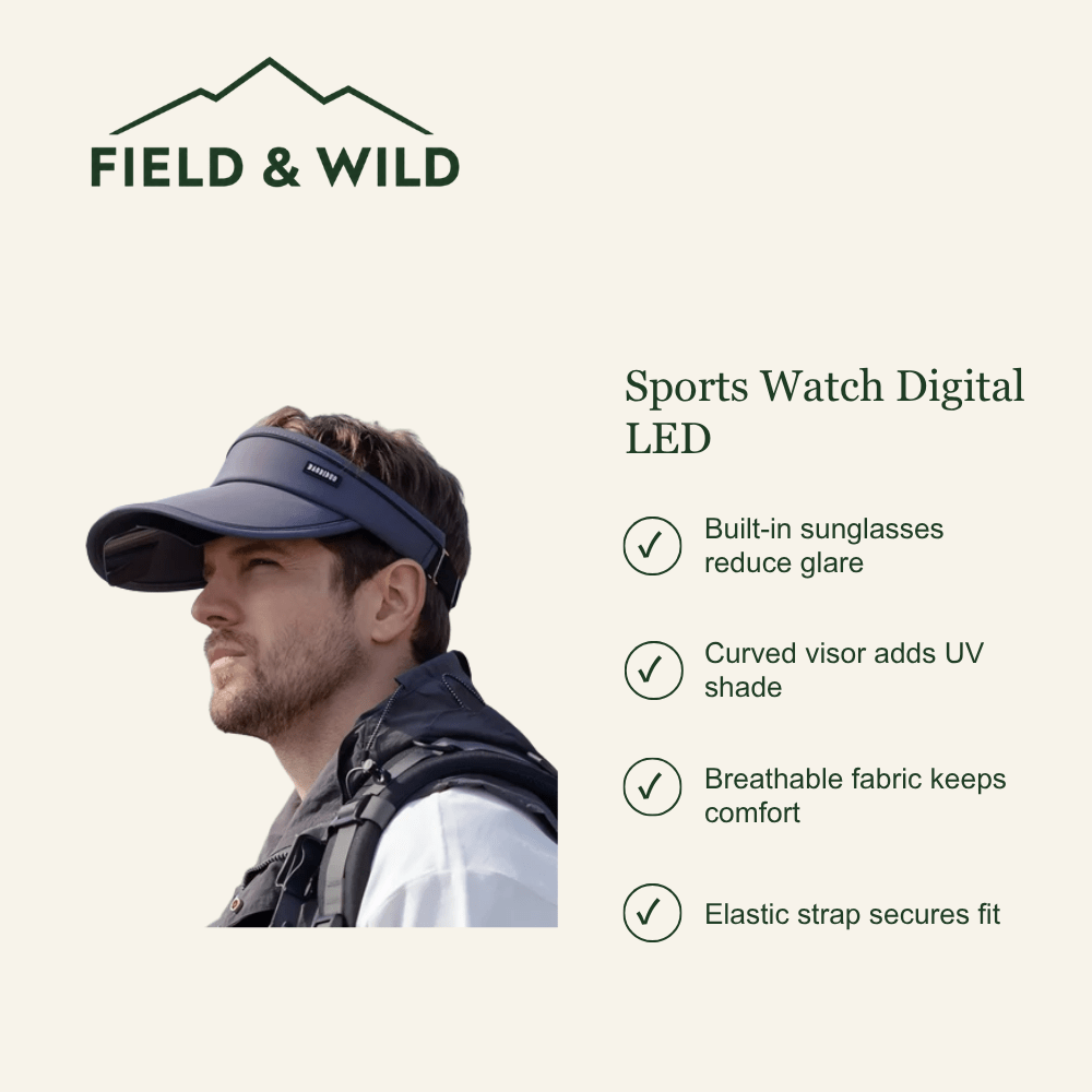 Hiking Cap with Built-In Sunglasses & Breathable Fit-Field & Wild