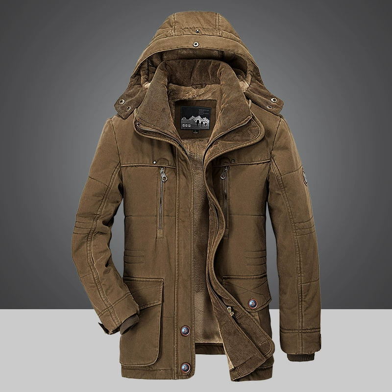 Men’s Padded Winter Jacket with Detachable Hood-Field & Wild
