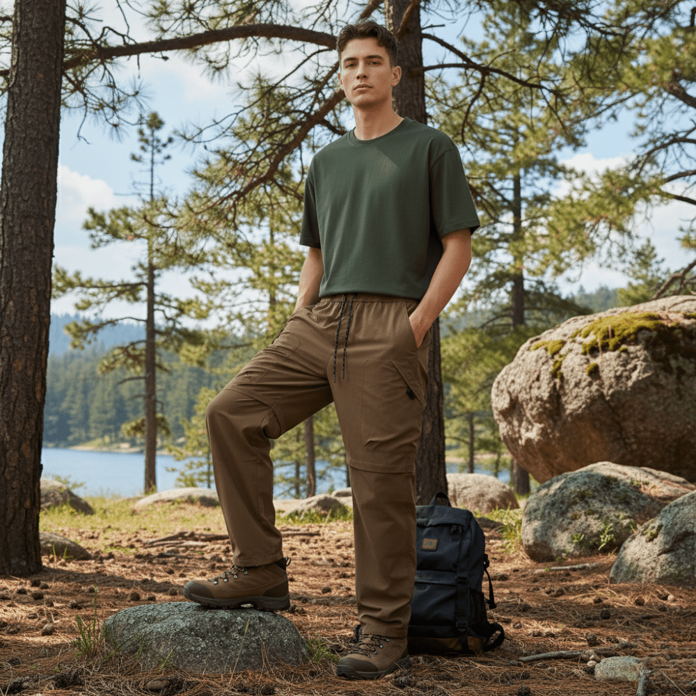 Men’s Weather-Resistant Hiking Trousers with Adjustable Ankle Cuffs-Field & Wild