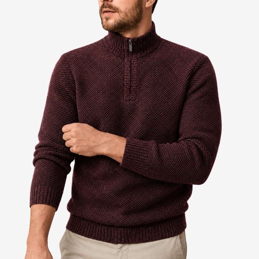 Men’s Half-Zip Thermal Fleece Jumper with Breathable Knit-Field & Wild