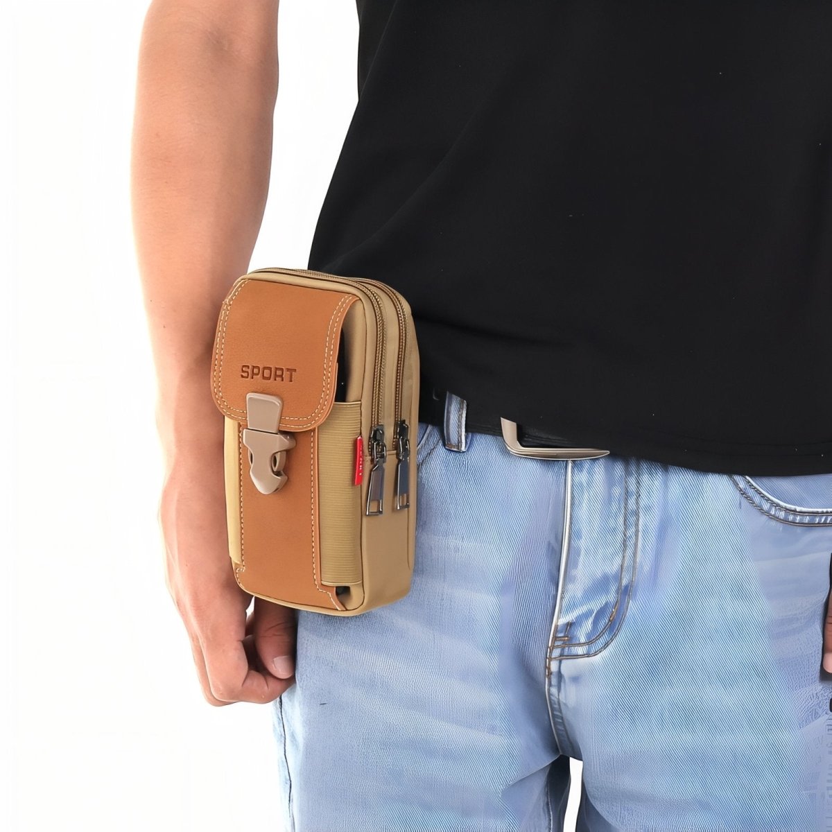 Compact Hiking Pouch with Belt Attachment & Zipped Compartments-Field & Wild