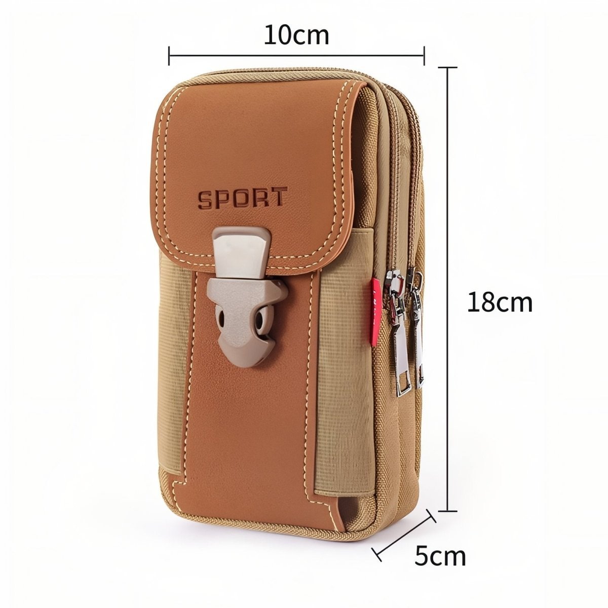 Compact Hiking Pouch with Belt Attachment & Zipped Compartments-Field & Wild
