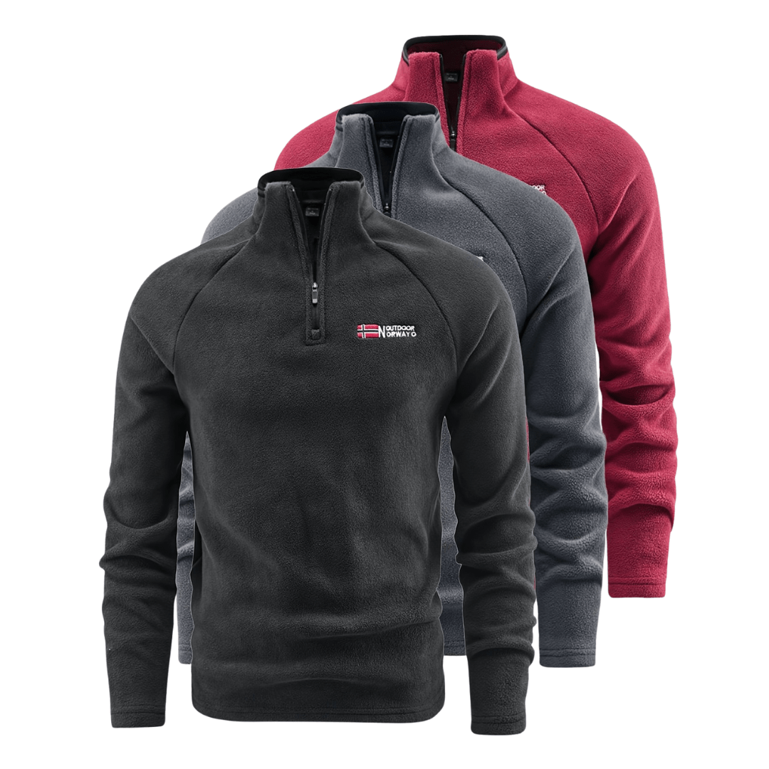 Men’s Half-Zip Fleece Pullover with Stand Collar-Field & Wild