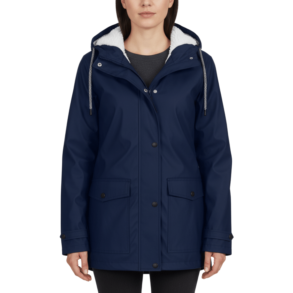 Women’s Hooded Rain Jacket with Windproof Storm Flap-Field & Wild