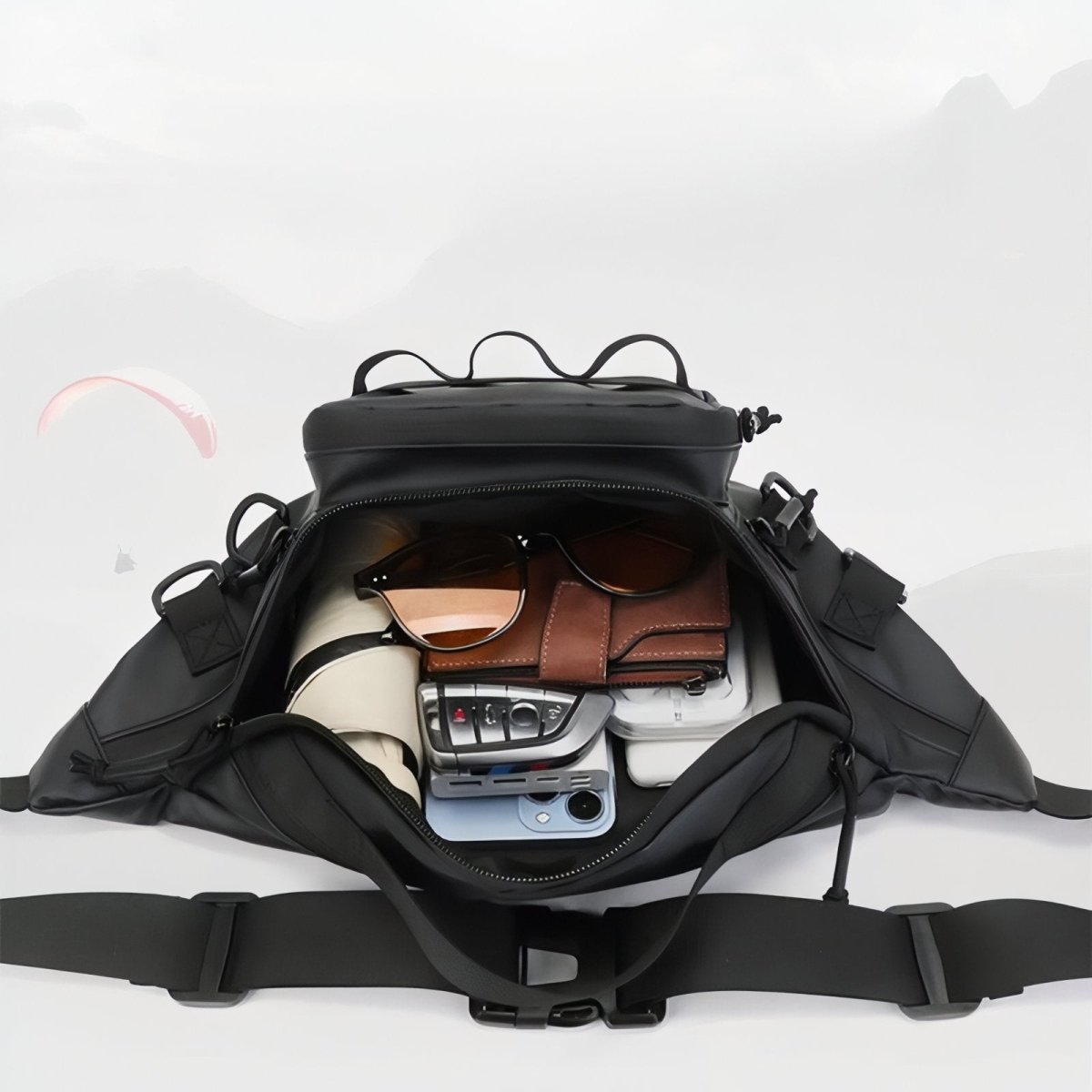 Compact Water-Resistant Hiking Waist Pack with Zipped Pockets-Field & Wild