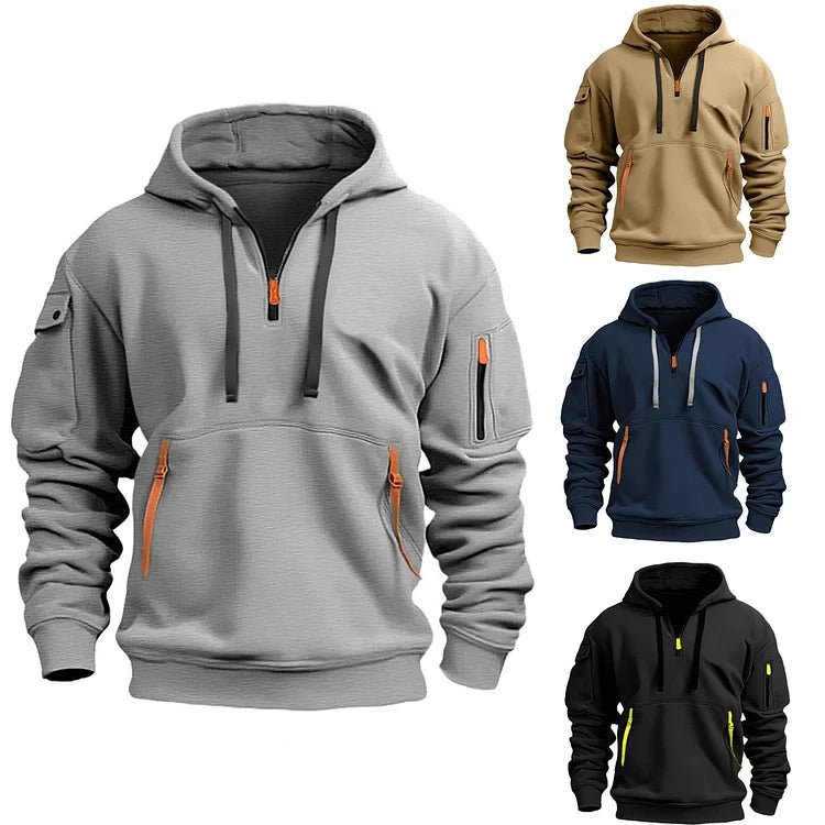 Breathable Half-Zip Hoodie for Outdoor Walking & Layering-Field & Wild