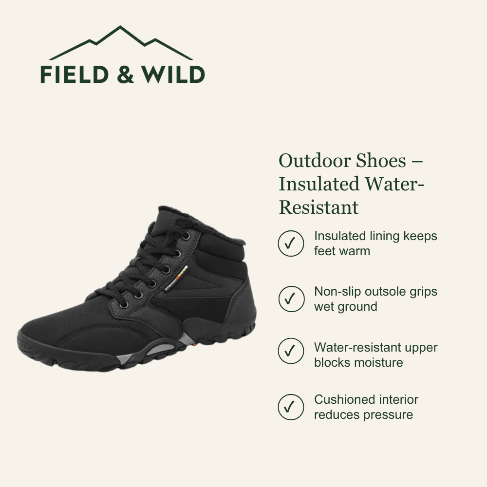 Insulated Water-Resistant Outdoor Shoes with Non-Slip Sole-Field & Wild
