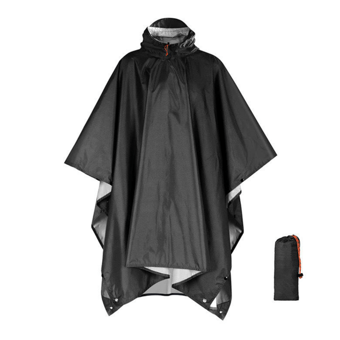 Foldable Waterproof Hiking Poncho with Adjustable Hood-Field & Wild