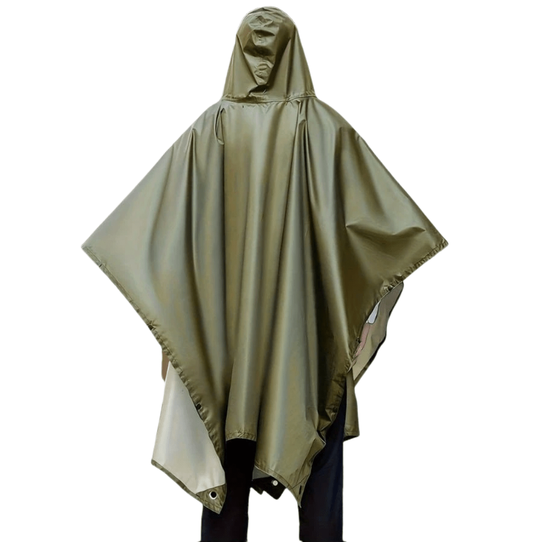Foldable Waterproof Hiking Poncho with Adjustable Hood-Field & Wild