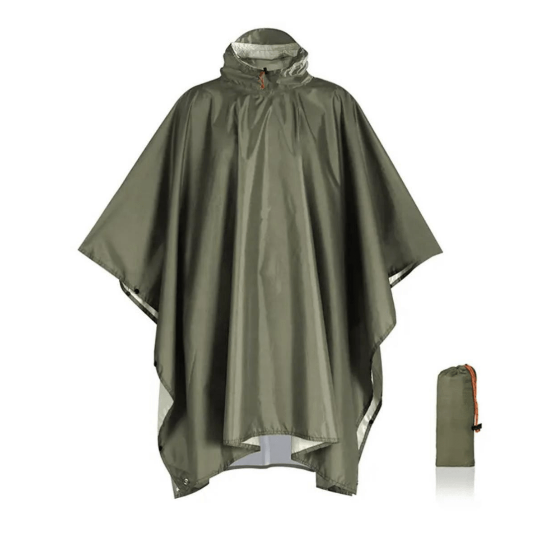 Foldable Waterproof Hiking Poncho with Adjustable Hood-Field & Wild