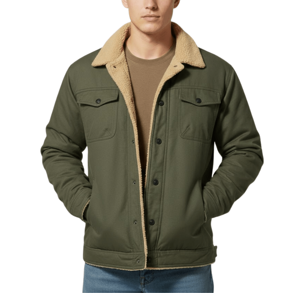 Men’s Button-Up Fleece Jacket for Outdoor Layering-Field & Wild