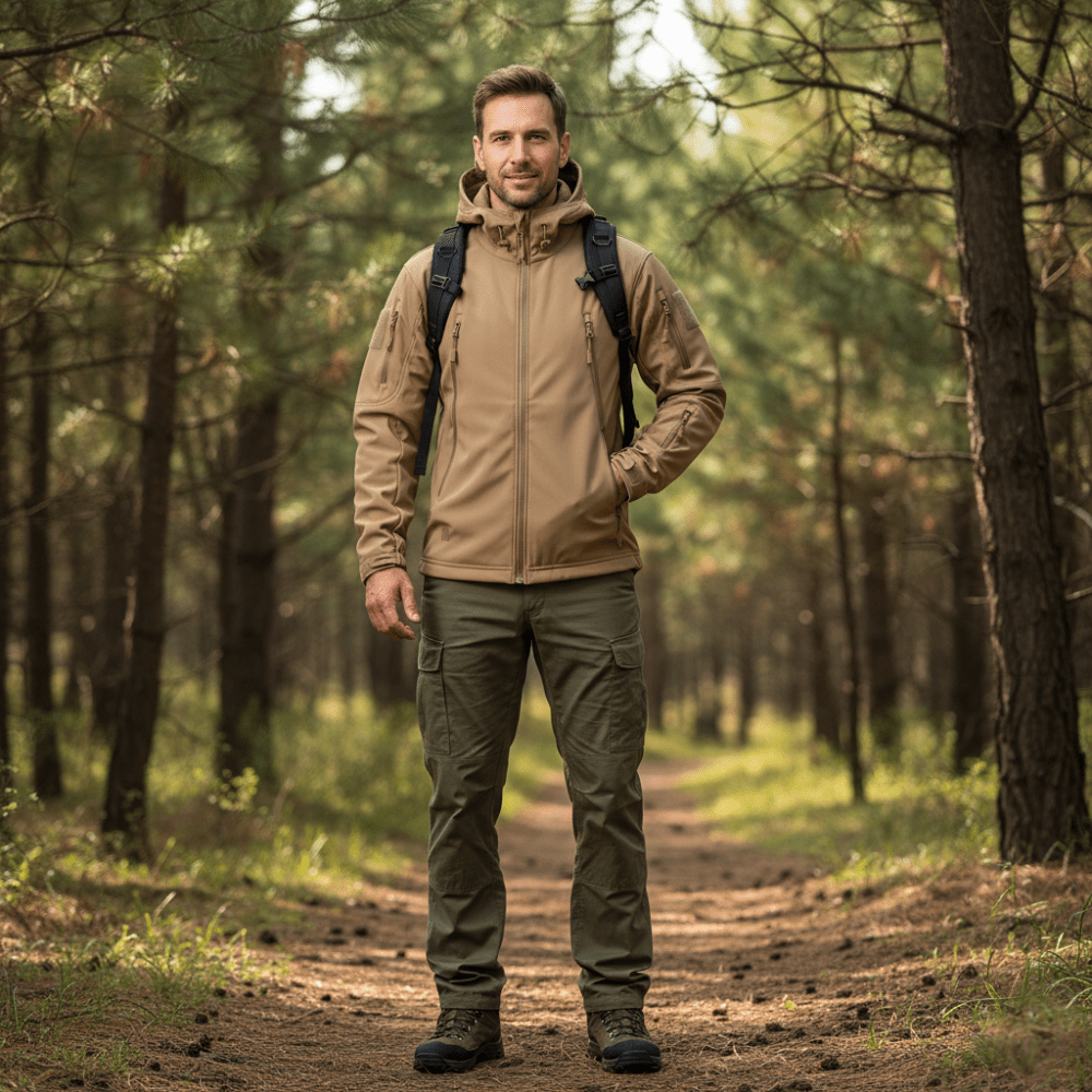 Hooded Softshell Jacket with Waterproof Outdoor Protection-Field & Wild