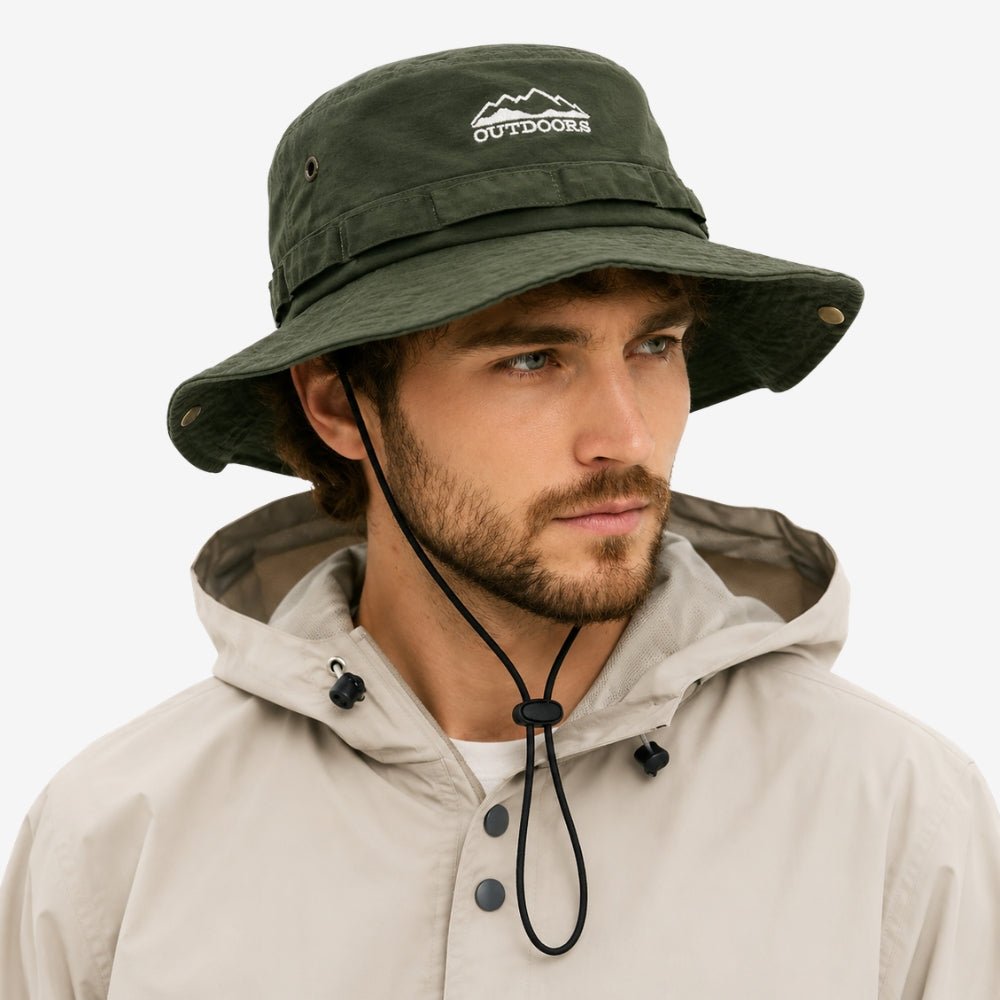 Breathable Cotton Hiking Hat with Adjustable Wide Brim - Field & Wild-Field & Wild