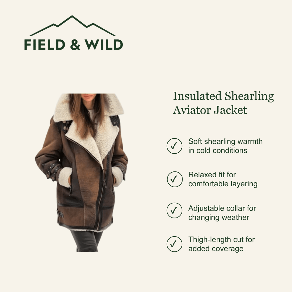 Insulated Shearling Aviator Jacket - Field & Wild-Field & Wild