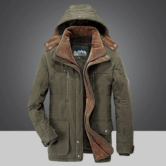 Men’s Padded Winter Jacket with Detachable Hood-Field & Wild