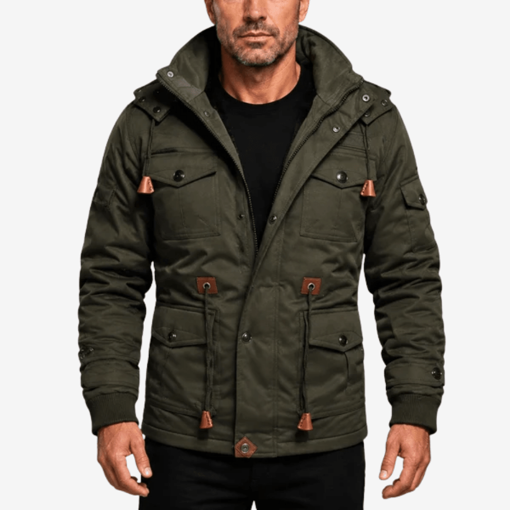 Multi-Pocket Insulated Outdoor Jacket – Fleece-Lined Hood-Field & Wild