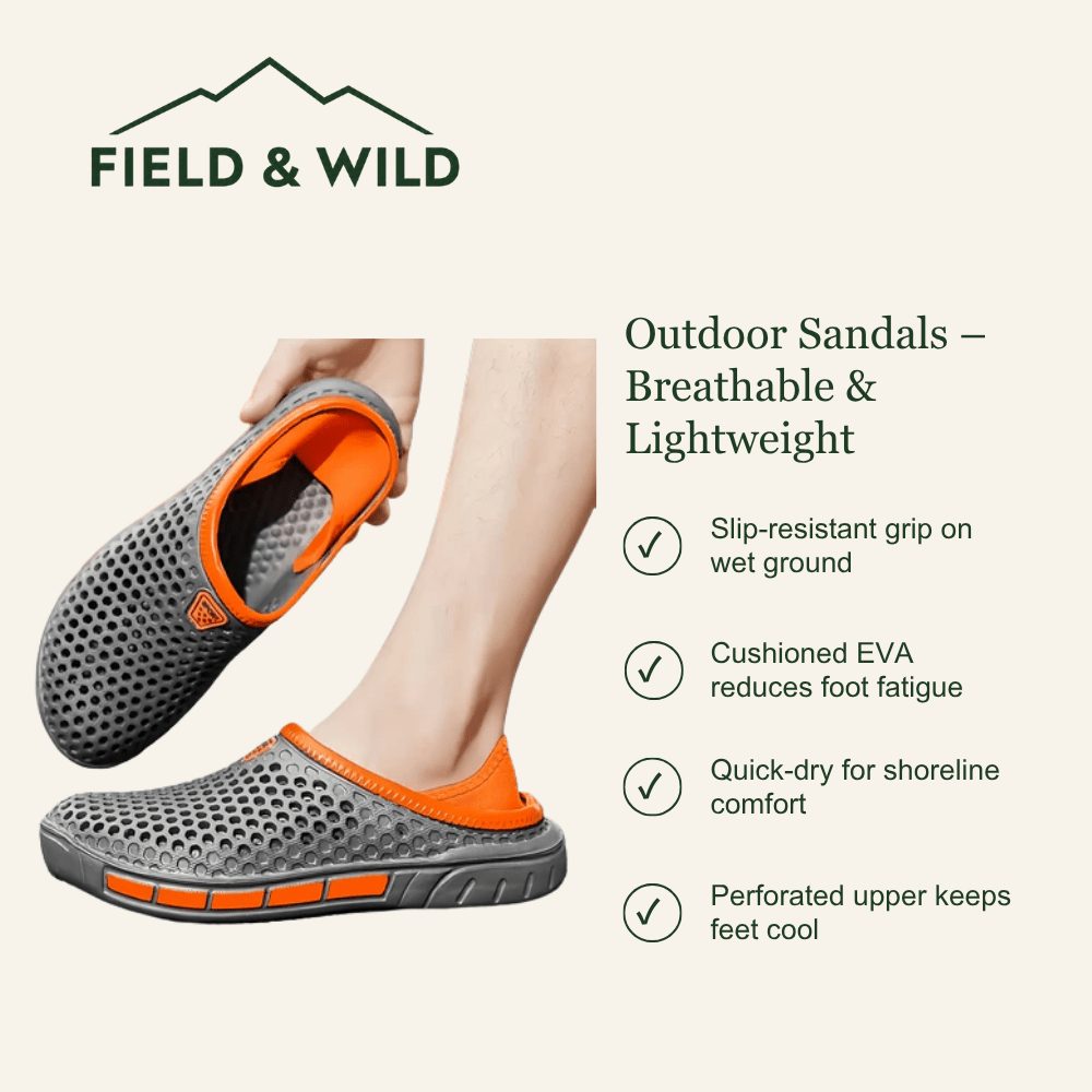 Lightweight Breathable Slip-On Outdoor Sandals - Field & Wild-Field & Wild