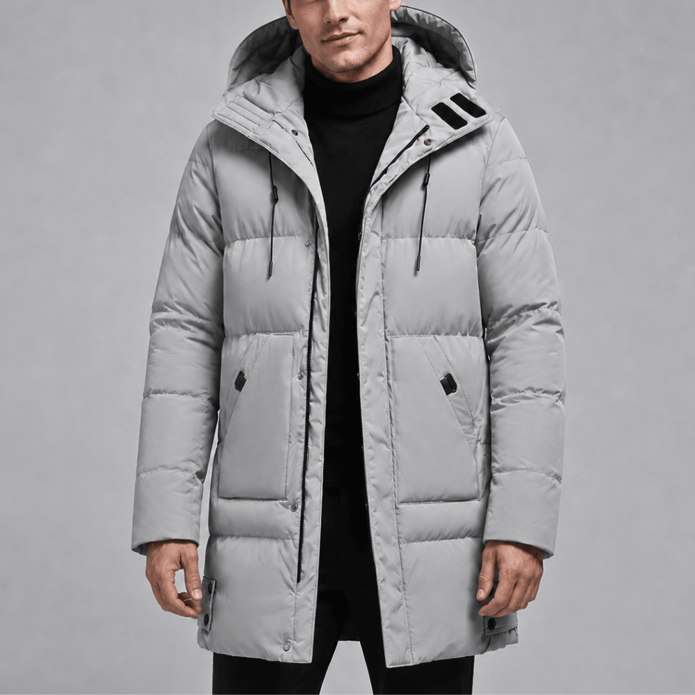 Men’s Hooded Puffer Jacket with Insulated Winter Padding-Field & Wild