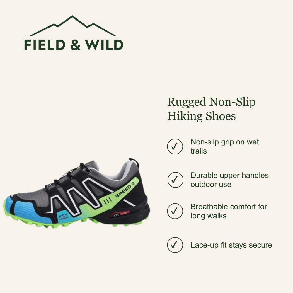 Rugged Non-Slip Hiking Shoes with Breathable Lace-Up Design-Field & Wild