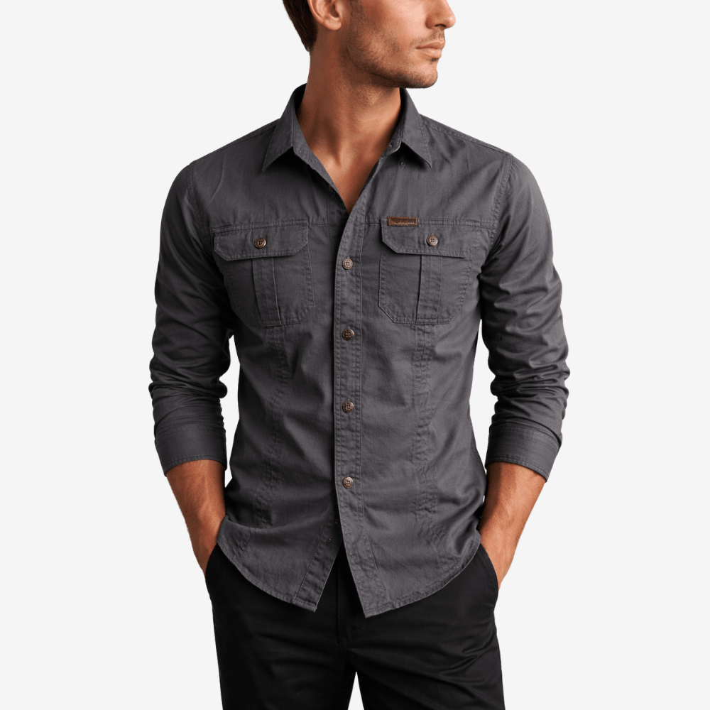 Men’s Lightweight Long-Sleeve Outdoor Shirt with Chest Pockets-Field & Wild