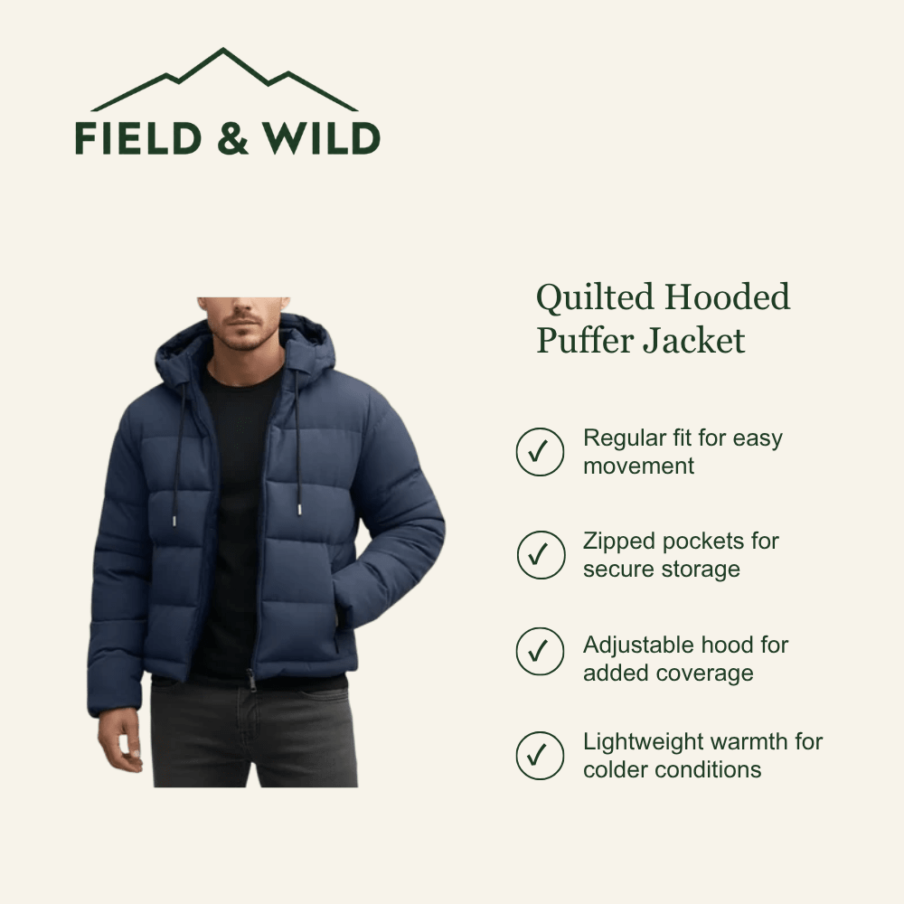 Quilted Hooded Puffer Jacket - Field & Wild-Field & Wild
