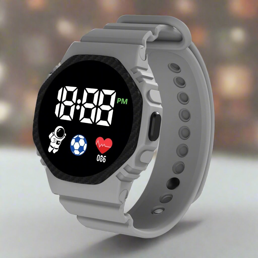 Children’s Water-Resistant Digital Watch with LED Display-Field & Wild