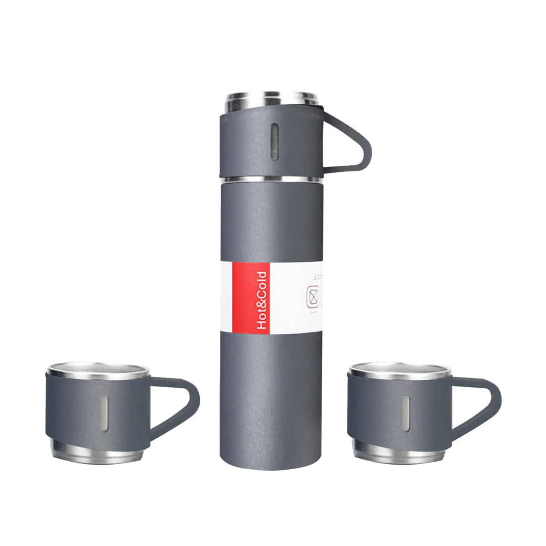 500ml Vacuum Insulated Stainless Steel Flask with Cups-Field & Wild