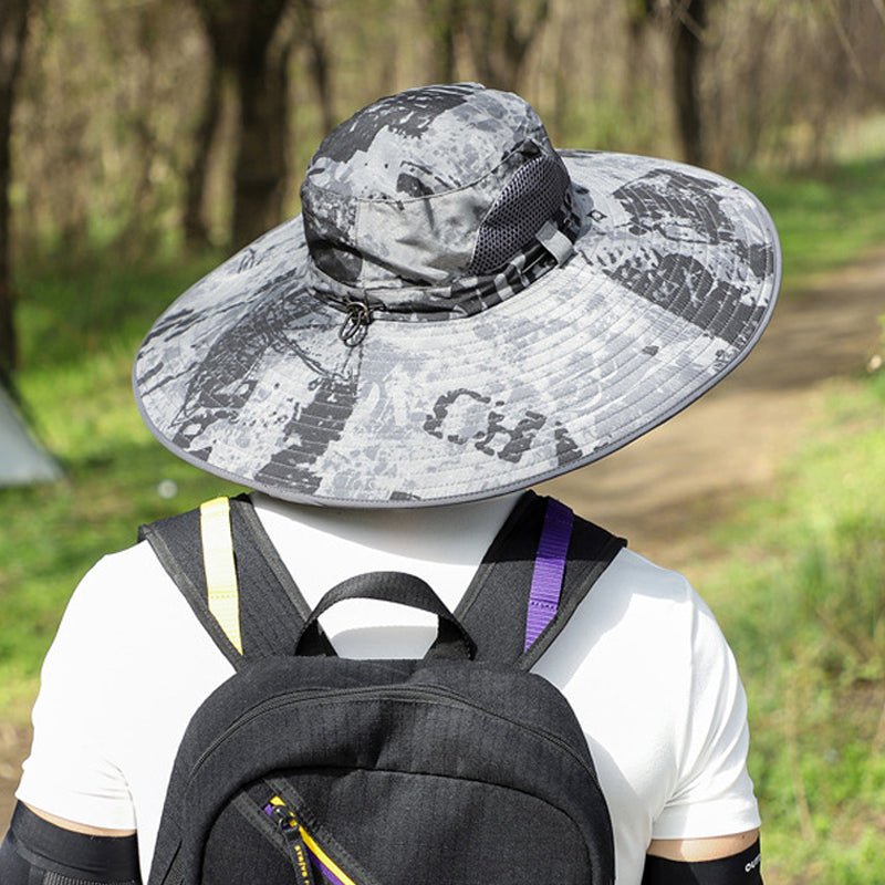 Men’s Wide-Brim Sun Hat with UV Protection & Adjustable Chin Strap-Field & Wild