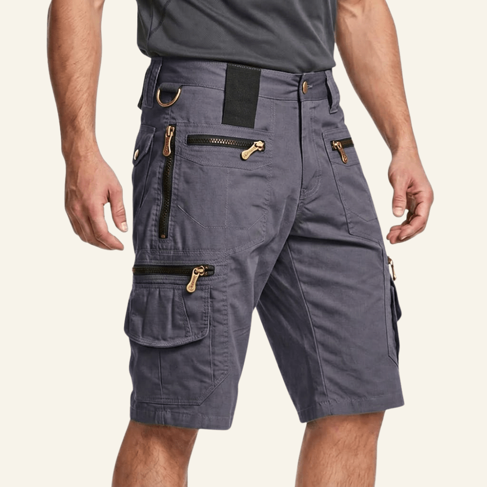 Breathable Cotton Cargo Shorts with Zipped Pockets-Field & Wild
